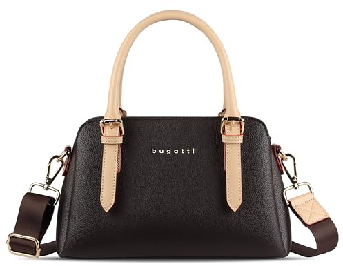 bugatti Ella Bolso de Mano Pequeño, Bolso Bowling Mujer Bandolera - Marrón