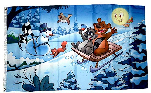 Fahne/Flagge Winter Schlitten 90 x 150 cm
