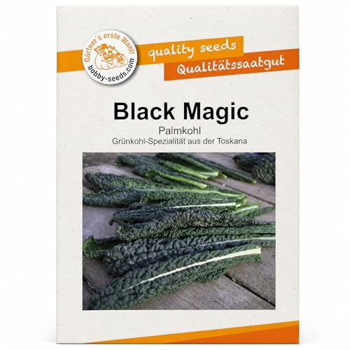 Bobby-Seeds Palmkohl Samen Black Magic, ca. 50 Korn, toskanischer Schwarzkohl, frosthart & ertragreich, ideal für Garten & Hochbeet