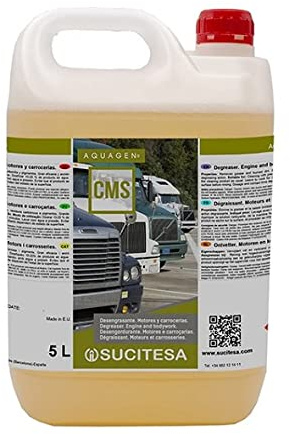 Sucitesa AQUAGEN CMS. Desengrasante para Motores y carrocerías. Elimina Grasa, Aceite, carbonilla y pigmentos. Garrafa de 5 litros