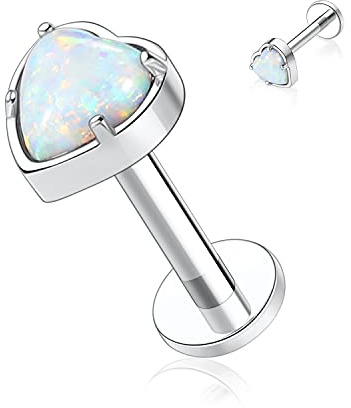 AROWRO 16G Labret Studs Lip Rings G23 Titan Monroe Lip Piercing Schmuck Innengewinde Helix Tragus Knorpel Conch Ohrring Frauen Mädchen Piercing Schmuck CZ Opal