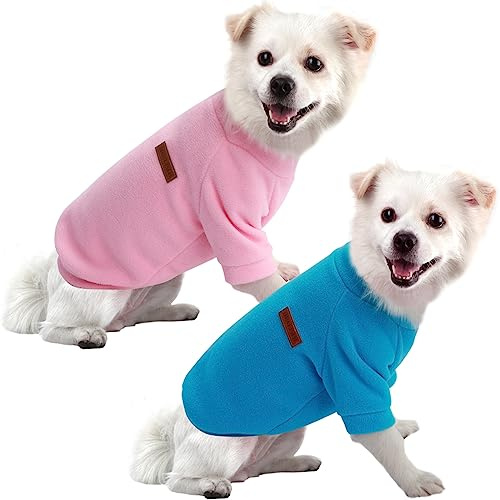 HuaLiSiJi Hundepullover Kleine Hunde Hoodie Chihuahua Kleidung Katzen Pullover Hunde Sweatshirt, Warm und Leicht, mit Einer Weichen Textur, Leicht zu Tragen (XS, Blau+Rosa)