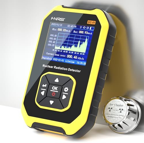 VQP Geiger Counter, Radiation Detector, γ-Ray β-Ray X-ray Radiation Dosimeter, Gamma Beta Tester, Rechargeable Radiation Meter for Marble Food Metal Radiation Detector with LCD Screen, 5 Units