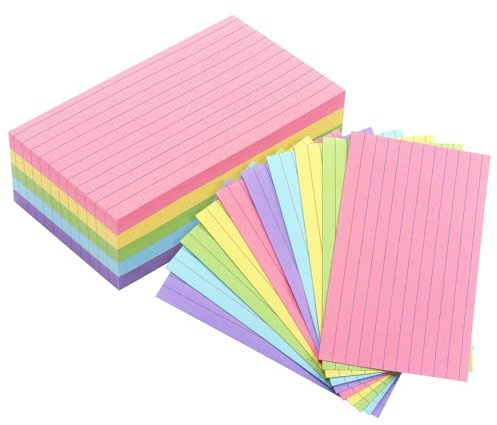 Tamaki Colored Index Cards 3 X 5, Flash Cards Ruled Note Cards for School, 200 Count, Home and Office Flash Cards for studying