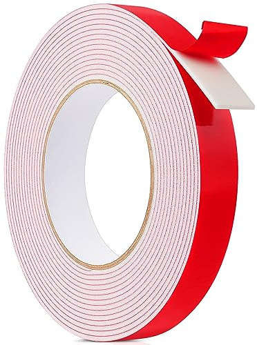 Ainiv Dubbelsidig tejp, tjocklek 2 mm monteringstejp (5 m x 20 mm), vattentät monteringstejp, spegeltejp, 3 m dubbelsidig tejp extra stark, skumband för bil bostad kontorsinredning vägg