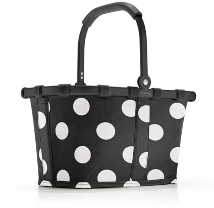 reisenthel carrybag XS Frame dots White – Kleiner Stabiler Korb im XS Format Kleiner Variante der Einkaufsikone praktische Innentasche – Elegantes, wasserabweisendes Design
