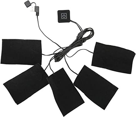 Riscaldatore Elettrico USB, 5 Cuscinetti Riscaldanti USB per Vestiti, Elemento Riscaldante Riscaldatore Elettrico a Temperatura Regolabile Riscaldato USB di Piccole Dimensioni