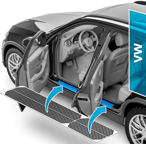 uProtect Car Door Sill Protectors for VW ID.5 E39 I 2021-2025 - Paint Protection Film for Car Kick Plates Panel Covers Carbon