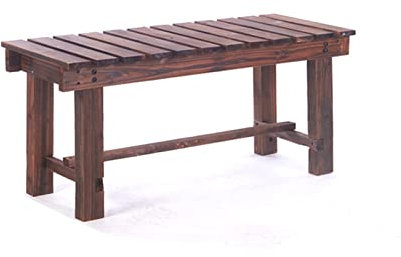 Gartenbank ohne Rückenlehne, Parkbank, Naturholz, Balkone, Gärten, Terrassen. Sitz-/Dekorationsbereiche im Freien (Farbe: Untere horizontale Stange, Größe: 90 cm)