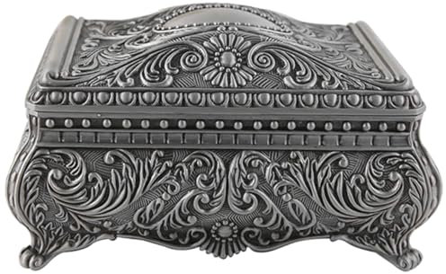 Hohopeti Kleine Schmuckschatulle Aus Metall Mit Füßen Vintage-stil Schmucketui Für Ringe Ohrringe Halsketten Und Kleine Sammlerstücke Als Dekoration Kommoden Oder Tischen