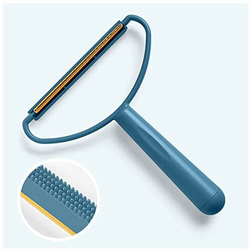 Tierhaarentferner 2 in 1 Plastikhaarentferner Reiniger Rolle mit Rasiermesser Tragbare Kleidung Stripper Trommel Haarreinigungsgerät Tierhaarentferner Kleidung(Blue)