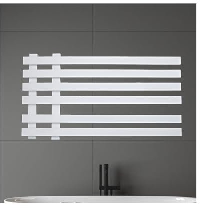 WRJAHCG Basso Consumo Portasciugamani Elettrico,Termoarredo Bagno A Parete,Temperatura Regolabile Scaldasalviette Elettrico Bagno,White b,Right Line