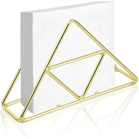 Rapidbok Dreieckiger Serviettenhalter aus Edelstahl - Metall Serviettenhalter für Küchen, Esstische & Picknicktische (Gold)