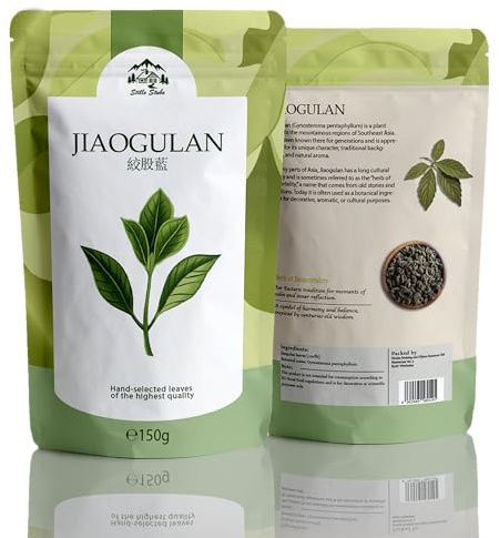JIAOGULAN Unsterblichkeits-Kraut • Ohne Stängel • Naturbelassen & Unbehandelt | Premium-Qualität (150g)