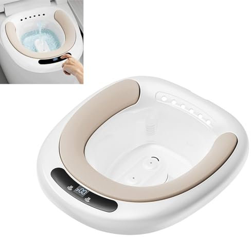 KHYTEBV Portable Bidet for Toilet, Sitz Baths Tub for Toilet Seat, Double Water Flow Bidet with 3 Flushing Modes, Temperature Display, for Women Men