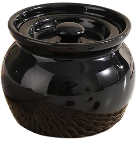 400ml Ceramic Stew Pot with Lid RedNote (Xiaohongshu) Chinese Egg Custard Pot Traditional Clay Stockpot Make The Beautiful and Delicious Soups Chicken Soup Steam Vegetables and Corn (Black)