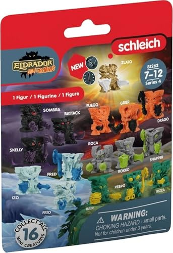 Schleich 81262 Mini Creatures Sammelfiguren Set, Serie 4, Fantasy-Kreaturen aus Eldradors Welten, (Serie 4-10 Beutel)
