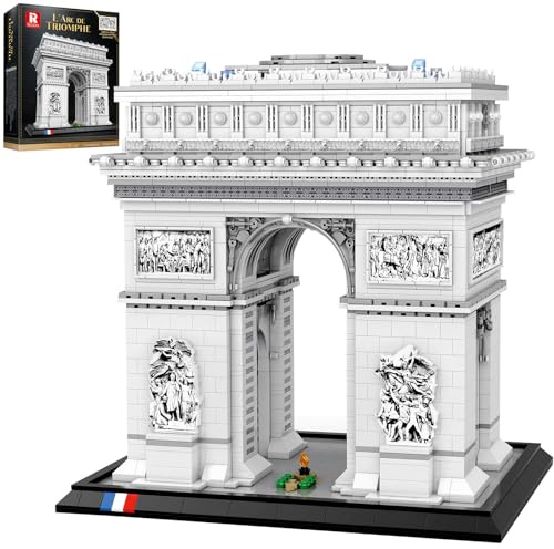 Reobrix Arc de Triomphe Bausatz für Erwachsene 66024, Frankreichs Pariser Wahrzeichens Bauset Set, DIY Konstruktionsspielzeug Sammlerstück & Geschenk für Architektur Enthusiasten（3395 Teile）