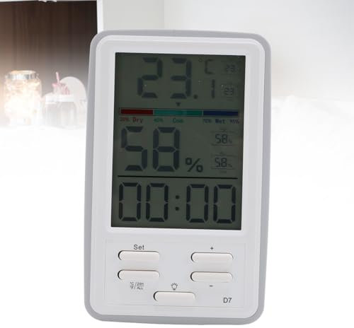 Focket Termometro igrometro Digitale, Grande termometro Verticale da 26,5 cm, Monitor della Temperatura con Doppia Scala per Interni ed Esterni ℉ ℃, per Frigorifero Magazzino Serra e