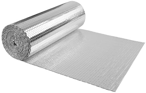 Radiator Reflector Foil Insulation 10m x 60cm Reflective Sheet 3mm Thick Radiator Foil Bubble Wrap Insulation to Prevent Heat Loss - Easy to Cut and Install with 12 Sticky Pads (60 x 38 x 1.5mm)