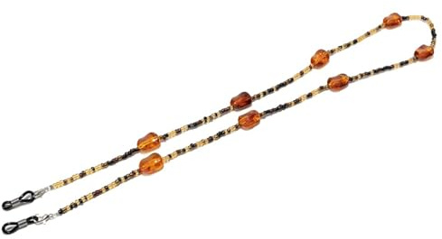 Generisch Retro-Brillenkette aus Bernstein for Männer und Frauen. Mit Anti-Rutsch- und Gesichtsbedeckungsfunktionen.