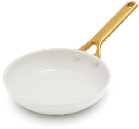GreenPan Nonstick Reserve Pro 8 Frying Pan, NSF Certified Ceramic, Hard Anodized PFAS-Free Skillet, Stainless Steel Handles, Oven & Dishwasher Safe, Cream White