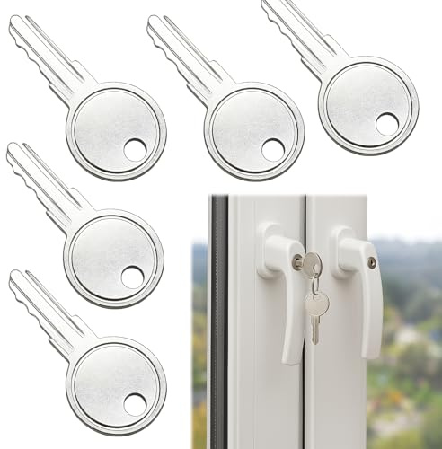 5Pcs Window Keys Replacement Universal, UPVC Window Handle Key Compatible with Securistyle Windows Lock