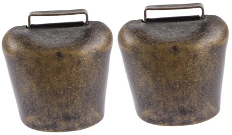 BESPORTBLE 2 pezzi Campanelli da Bestiame in Metallo Campane Retro Leggere e Campanacci per Allevamento e Pascolo Suono Nitido e Decorazioni Eleganti per Animali