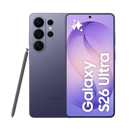 Samsung Galaxy S26 Ultra AI Phone, Privacy Display, Snapdragon AP, 200MP Camera, 12 GB Memory, 256 GB Storage, 5000 mAh Battery, Galaxy AI, Cobalt Violet, 3 Year Extended Warranty (UK Version)