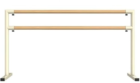 Portable Double Ballet Barre for Adults & Kids - Freestanding Ballet Bar for Home Gym, Dance & Stretching Training - Anti-Slip Base, Silver Stainless Steel