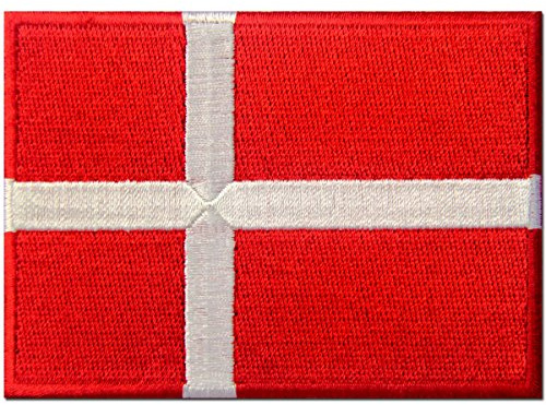 Dänemark Flagge Dänisches Nationales Emblem Bestickter Aufnäher zum Aufbügeln/Annähen