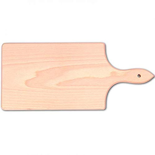 teemando - Tagliere con Manico in Legno, 300 x 140 x 20 mm, Personalizzabile