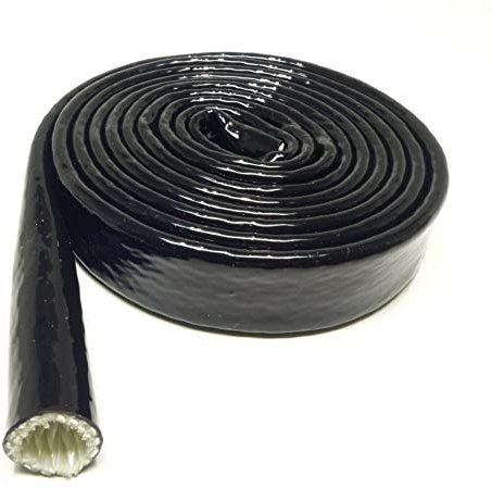 Hitzeschutzschlauch Silikon-Titan schwarz ID 35mm METERWARE *** VIELE GRÖSSEN *** Kabelschlauch Isolierschlauch Brandschutz-Schlauch Silikonschlauch Schutzschlauch Ölleitung