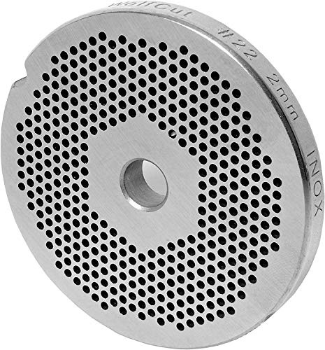 Wolfcut Disco forato in acciaio inox, misura 22-2,0 mm, ricambio per/compatibile con tritacarne taglia 22