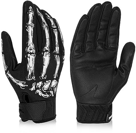 RIGWARL Winter Gloves Men for Cold Weather, White Skeleton Classic, XL
