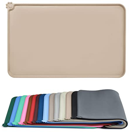 AUDWUD Tapis de nourriture pour chien chat animal de compagnie en silicone étanche , tapis de bol pour animal de compagnie antidérapant, tapis de nourriture pour animal de compagnie.