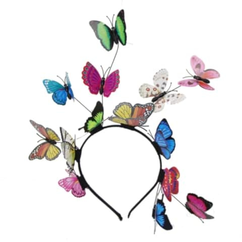 LEEMASING Haarreif für Damen und Mädchen, Party, Fee, Schmetterling, Stirnband, Tiara, Reifen, Fascinator für Festzüge, Hochzeit, Abschlussball, Geburtstag
