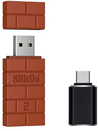 Mcbazel Adattatore wireless 8Bitdo USB 2 con adattatore OTG per switch OLED/Switch, Windows, Mac & Raspberry Pi compatibile con Xbox Series X&S/Xbox One/Switch Pro/PS5 Controller – Marrone