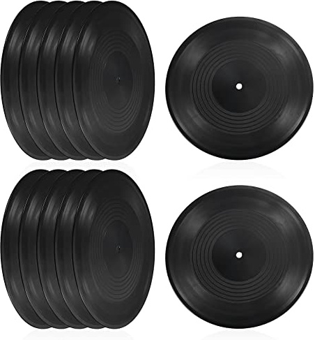 PATIKIL Dischi in vinile vuoti, 30,5 cm, per decorazione estetica da parete, confezione da 12 dischi per roll music room rock party decorazione fai da te, nero