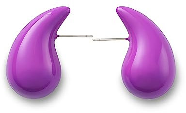 Orecchini Rajputana 18K Dupes Grossi Da Donna Cerchi Spessi Aperti Leggeri A Goccia Placcati In Oro Ipoallergenici Gioielli Di Moda Per Donne E Ragazze Viola