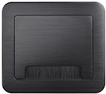 1 Uds., Aleación De Aluminio Cepillado Negro/plateado, Esquina De Engrosada, Cubierta De Apertura Suave, Amortiguador, Orificio De Cable De Escritorio, Salida De Cable ( Color : Black , Size : 128 Siz