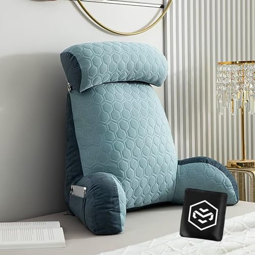 DOKLY Lesekissen Für Bett Kinder Erwachsene | Rückenkissen |Rückenstütze mit Tragegriff | Bett Rückenlehne Lesekissen | Ideal als Rückenstütze für mehr Halt und Komfort von Rücken | Kopf und Nacken