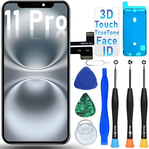 DIGI4U LCD for iPhone 11 Pro Screen Replacement, 5.8'' 3D Touch True Tone Retina Screen for iPhone 11 Pro Display Digitizer Assembly, with Frame Adhesive&Screen Protector&Repair Tool Kit