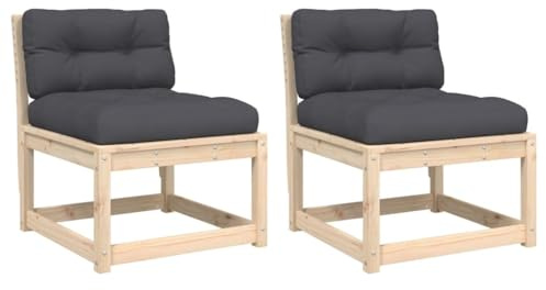 vidaXL Gartensofas mit Kissen 2 STK. Massivholz Kiefer