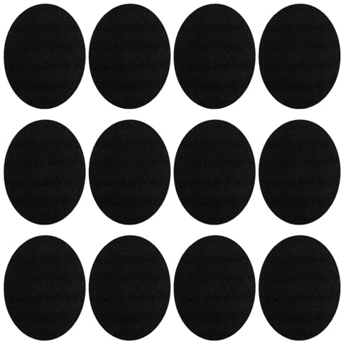 PATIKIL 12 Stück Bügelflicken 11x14cm Stoffflicken zum Aufbügeln Flicken Selbstklebend Stoff Samt Flicken Set zum Reparieren und Dekorieren von Kleidung, Hosen, Hemden, Jacken, Schwarz