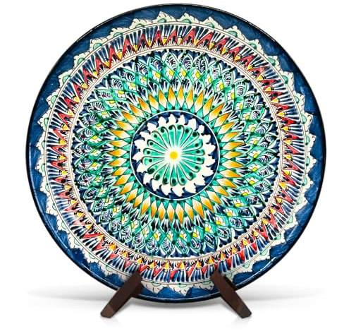 ZARENHOFF Lagan - Ø37 Orientalischer Lagan Ляган Rischtan Keramik Teller Servier-Schale handbemalt (S3)