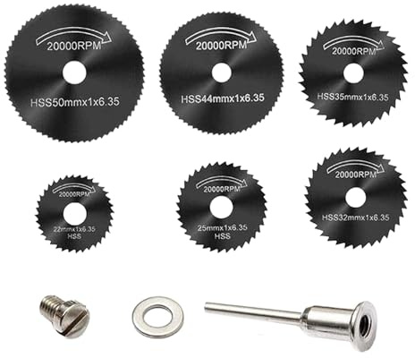 Disco da taglio per smerigliatrice angolare, ruota da taglio per trapano,Kit di utensili per ruote da taglio rotanti 6 pezzi | Dischi per seghetto per la lavorazione del legno, 3,17 mm, per la