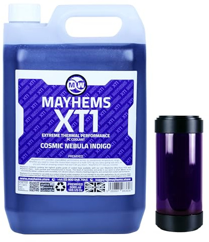 Mayhems - XT1 refrigerante premezclado para PC - fluido de refrigeración líquida para ordenadores - serie de rendimiento térmico, 5 litro, cosmic nebula indigo (índigo)