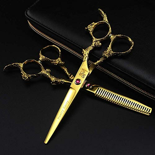 VNGBFGDFVN Haarschneider, 2 x Premium-Profi-Effilierschere für den Salon bis 6 Zoll, Modellierschere, Friseurschere zum Ausdünnen und Modellieren von Haaren, Lila
