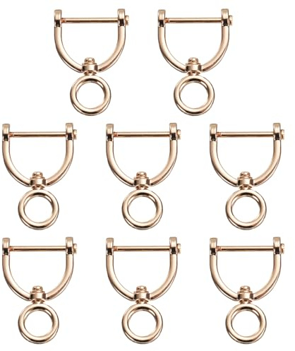 sourcing map Swivel D-Rings Screw in Shackle Horseshoe Metal U Shape D Ring for Purse Bags DIY Crafts Keychains Accessories